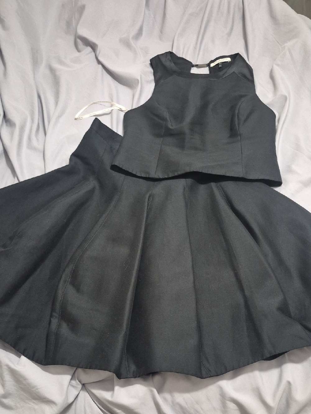 Halston Heritage Black Crop Top and Skirt Set Size 6 And 4